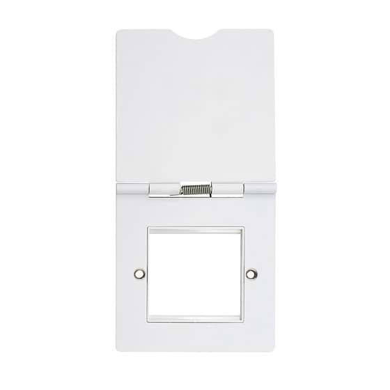White Metal 1 Gang Euro Module Floor Socket

