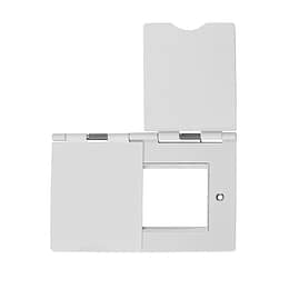 White Metal 2 Gang Euro Module Floor Socket
