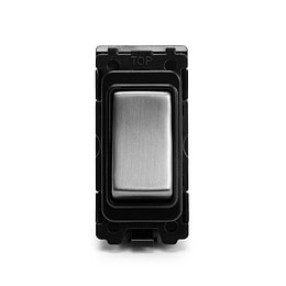 Brushed Chrome 20AX 2-Way Off Retractive Grid Switch Module
