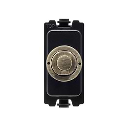 Soho Lighting Antique Brass 6A 2 Way Retractive Push Button CM Grid Module Switch
