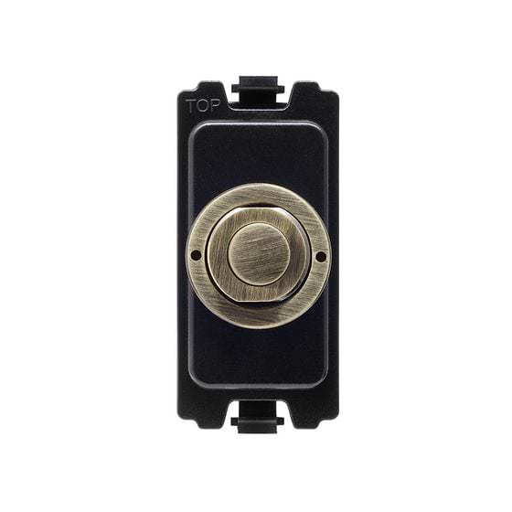 Soho Lighting Antique Brass 6A 2 Way Retractive Push Button CM Grid Module Switch
