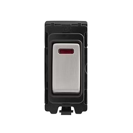 Brushed Chrome Double Pole Grid Switch Module
