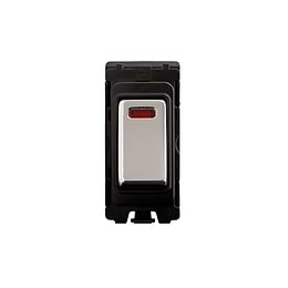 Polished Chrome Double Pole Grid Switch Module
