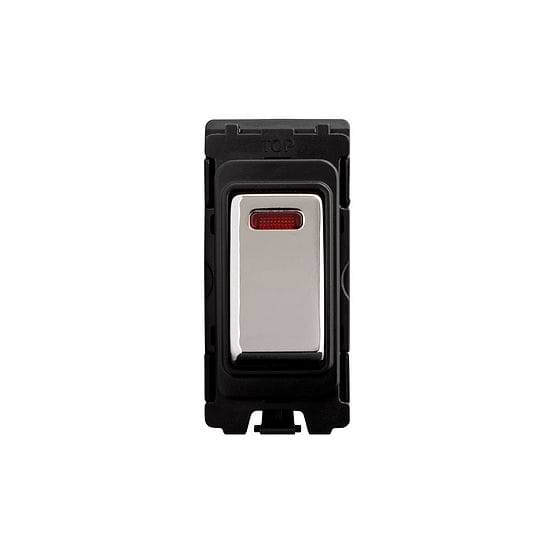 Polished Chrome Double Pole Grid Switch Module
