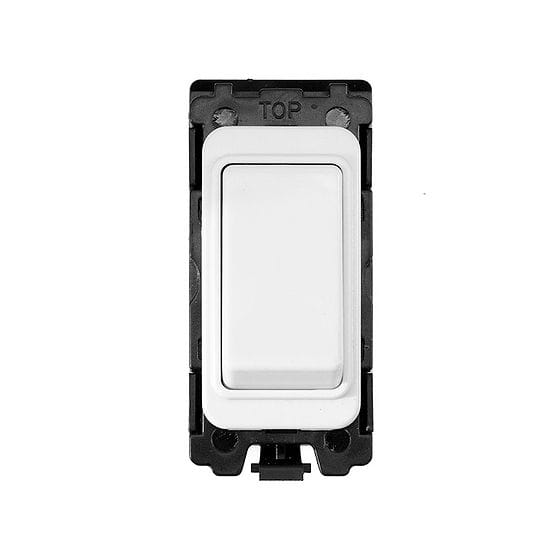 Soho Lighting White Metal 20A 1 Way Double Pole Retractive RM-Grid Switch Module