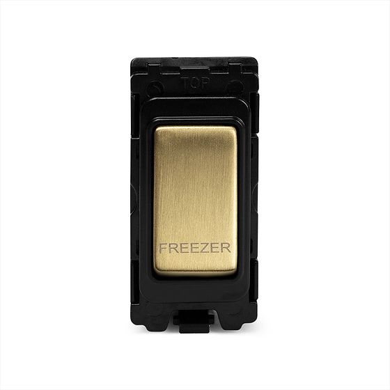 Soho Lighting Brushed Brass 20A Double Pole 'Freezer' RM-Grid Switch Module
