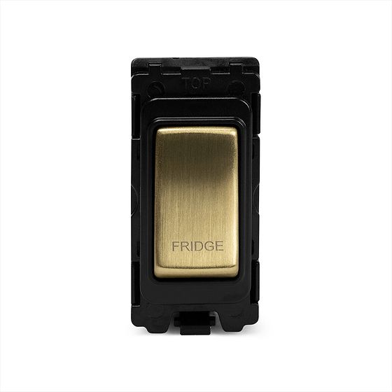 Soho Lighting Brushed Brass 20A Double Pole 'Fridge' RM-Grid Switch Module