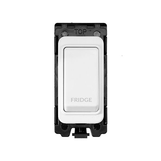 Soho Lighting White Metal 20A Double Pole 'Fridge' RM-Grid Switch Module