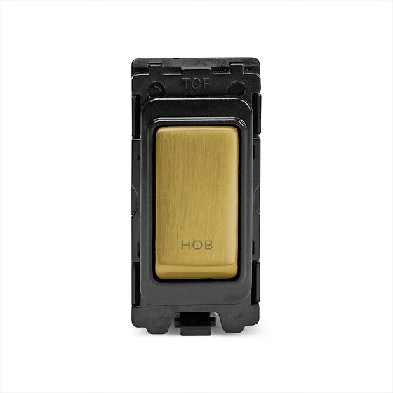 Soho Lighting Old Brass 20A Double Pole 'Hob' RM-Grid Switch Module
