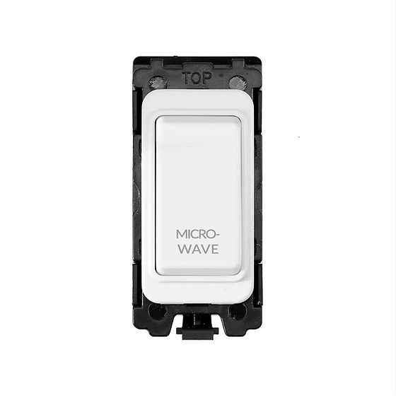 Soho Lighting White Metal 20A Double Pole 'Microwave' RM-Grid Switch Module