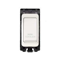 Soho Lighting White Metal 20A Double Pole 'Wine Cooler' RM-Grid Switch Module