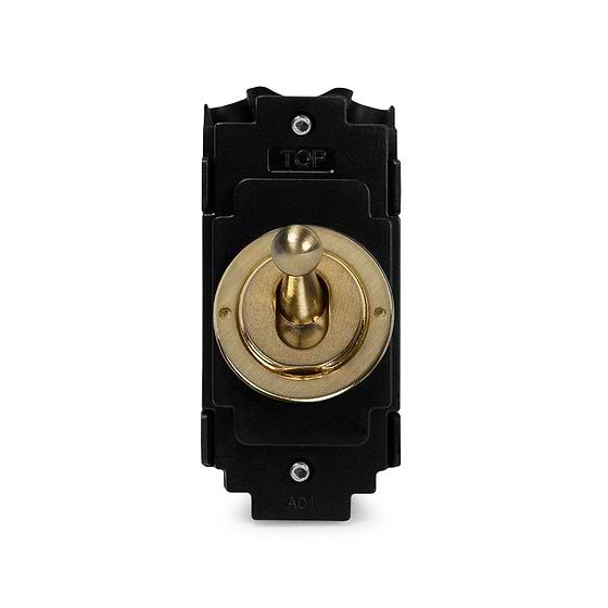 Brushed Brass 2 Way Toggle Module
