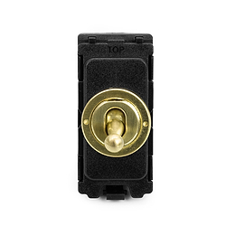 Soho Lighting Brushed Brass 20AX 2 Way CM-Grid Toggle Switch Module