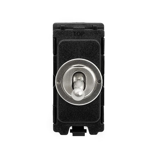 Brushed Chrome 2 Way Toggle Grid Switch Module
