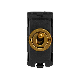 Antique Gold 2 Way Toggle Grid Switch Module
