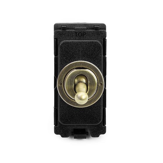 Antique Brass Double Pole Toggle Grid Switch Module
