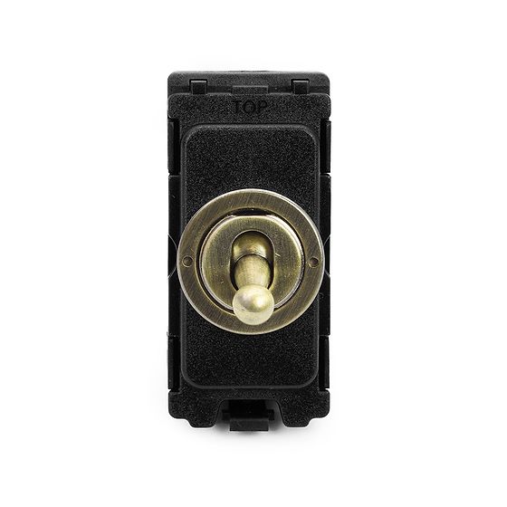 Antique Brass Retractive Toggle Grid Switch Module
