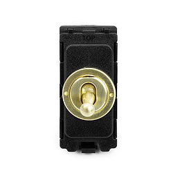 Brushed Brass Retractive Toggle Grid Switch Module
