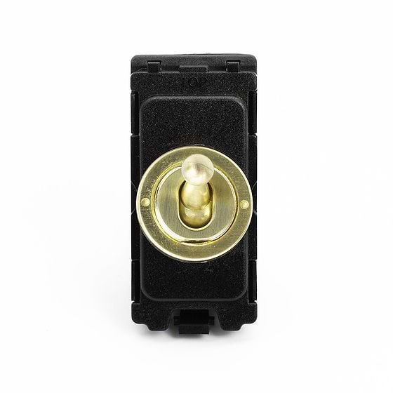 Soho Lighting Brushed Brass 20A 2 Way Retractive CM-Grid Toggle Switch Module