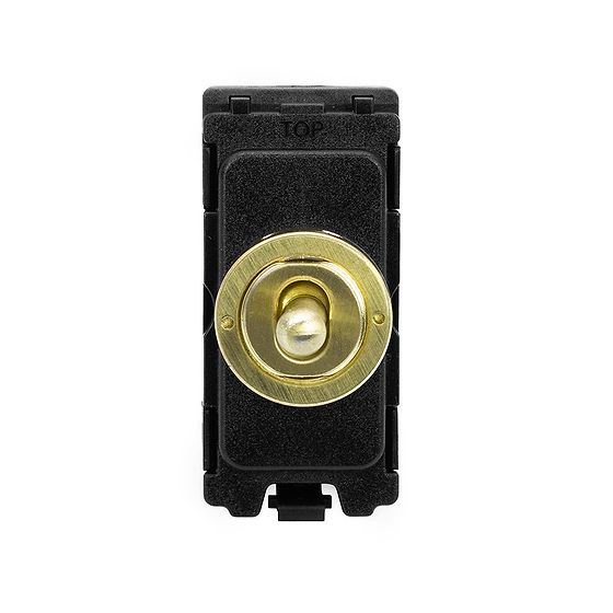 Brushed Brass Retractive Toggle Grid Switch Module
