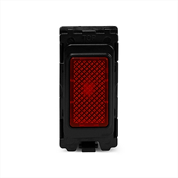 Soho Lighting Brushed Chrome Red Indicator Grid Switch Module