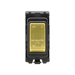 Brushed Brass Fan Isolator Grid Switch Module
