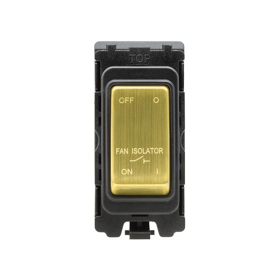 Soho Lighting Brushed Brass 10A Triple Pole Fan Isolator RM-Grid Switch Module