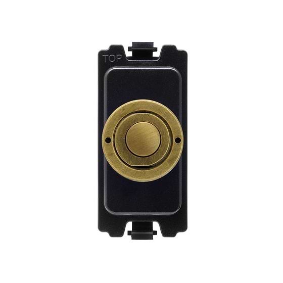 Soho Lighting Old Brass 6A 2 Way Push Button CM Grid Module Switch