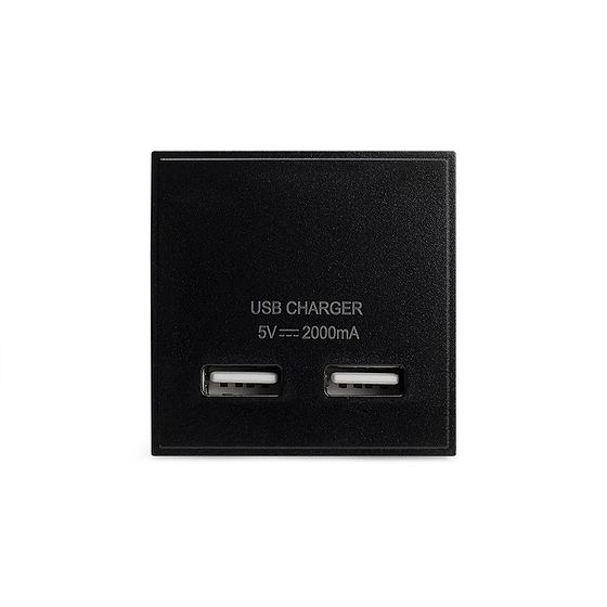 Soho Lighting Black USB Charger 2 Gang EM-Euro Module