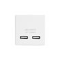 Soho Lighting White USB Charger 2 Gang EM-Euro Module