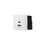 Soho Lighting Silk White Dual Fast Charge USB A+C Charger Euromodule 45W Max 50mmx 50mm