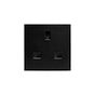 Soho Lighting Black 13A UK Normal Pin EM-Euro Module