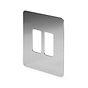 Soho Lighting Polished Chrome Flat Plate 2 Gang RM Rectangular Module Grid Switch Plate