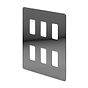Soho Lighting Black Nickel Flat Plate 6 Gang RM Rectangular Module Grid Switch Plate