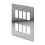 Soho Lighting Polished Chrome Flat Plate 8 Gang RM Rectangular Module Grid Switch Plate