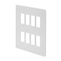 Soho Lighting White Metal Flat Plate 8 Gang RM Rectangular Module Grid Switch Plate