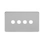 Soho Lighting Brushed Chrome Flat Plate 4 Gang CM Circular Module Grid Switch Plate