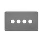 Soho Lighting Black Nickel Flat Plate 4 Gang CM Circular Module Grid Switch Plate