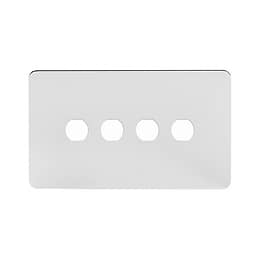 Soho Lighting Polished Chrome Flat Plate 4 Gang CM Circular Module Grid Switch Plate