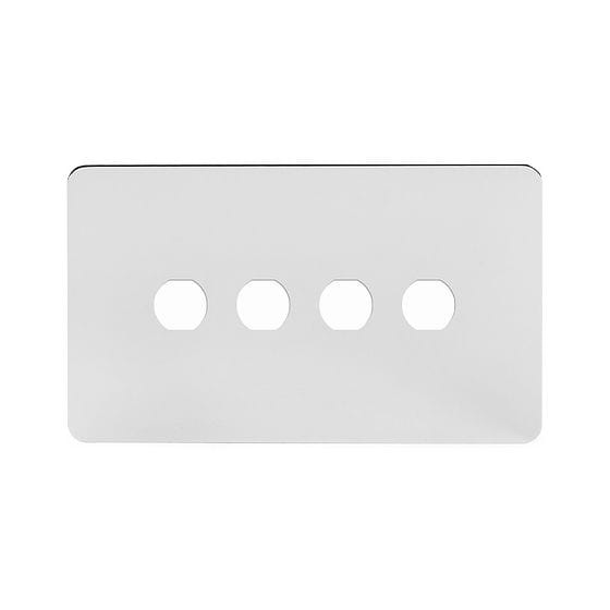 Soho Lighting Polished Chrome Flat Plate 4 Gang CM Circular Module Grid Switch Plate