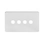 Soho Lighting Polished Chrome Flat Plate 4 Gang CM Circular Module Grid Switch Plate