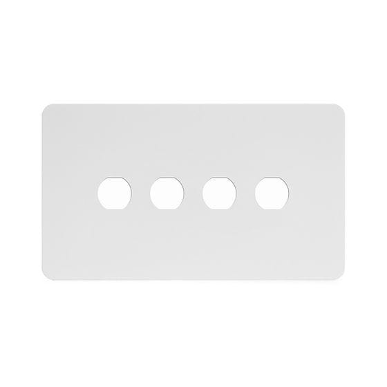 Soho Lighting White Metal Flat Plate 4 Gang CM Circular Module Grid Switch Plate