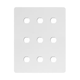 White Metal 9 Gang Grid Plate
