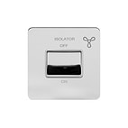 Soho Lighting Polished Chrome Flat Plate 10A 1 Gang 1 Way 3-Pole Fan Isolator Switch Wht Ins Screwless