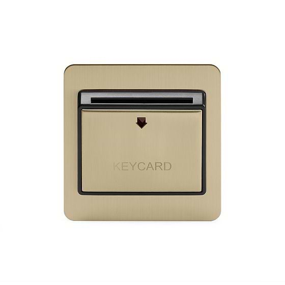 brushed brass key card switch