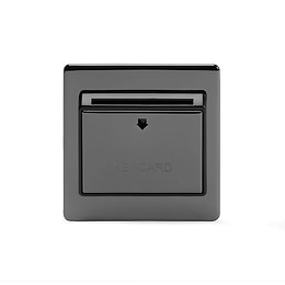 Soho Lighting Flat Plate Black Nickel 32A Key Card Switch With Black Insert