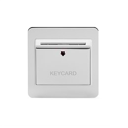 Soho Lighting Flat Plate Polished Chrome 32A Key Card Switch With White Insert
