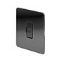 Soho Lighting Black Nickel Flat Plate 13A Unswitched Fused Connection Unit (FCU) Blk Ins Screwless