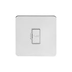 Soho Lighting Polished Chrome Flat Plate 13A Unswitched Fuse Connection Unit Wht Ins Screwless
