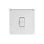 Soho Lighting Polished Chrome Flat Plate 13A Unswitched Fuse Connection Unit Wht Ins Screwless